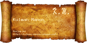 Kulman Manon névjegykártya